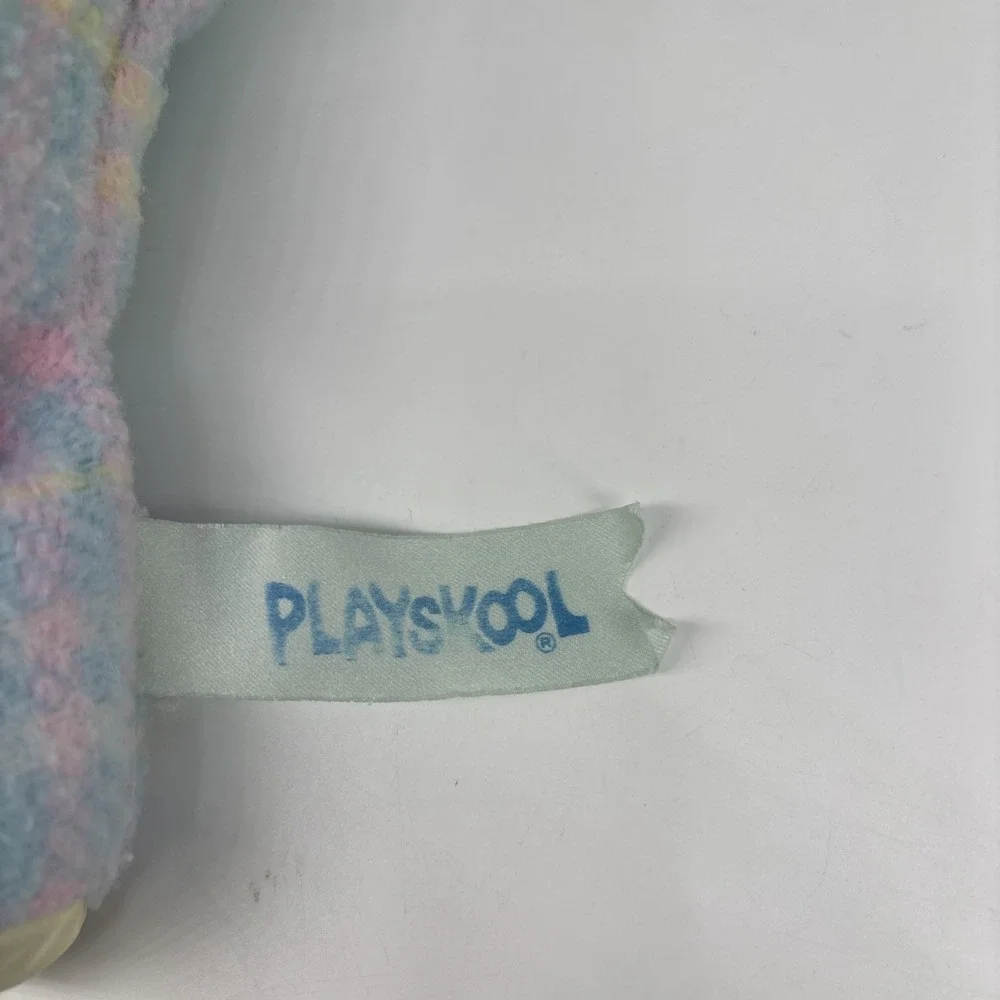 PLAYSKOOL Snuzzles Blankies Cow Plush Pastel Plaid Kawaii CLEAN VTG 80s Satin